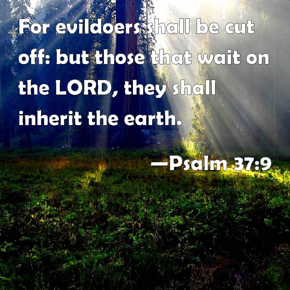 Psalm 37 9 For Evildoers Shall Be Cut Off But Those That Wait On The 