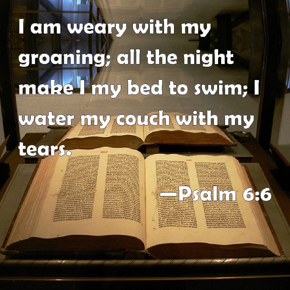 Psalm 6:6 I am weary with my groaning; all the night make I my bed to