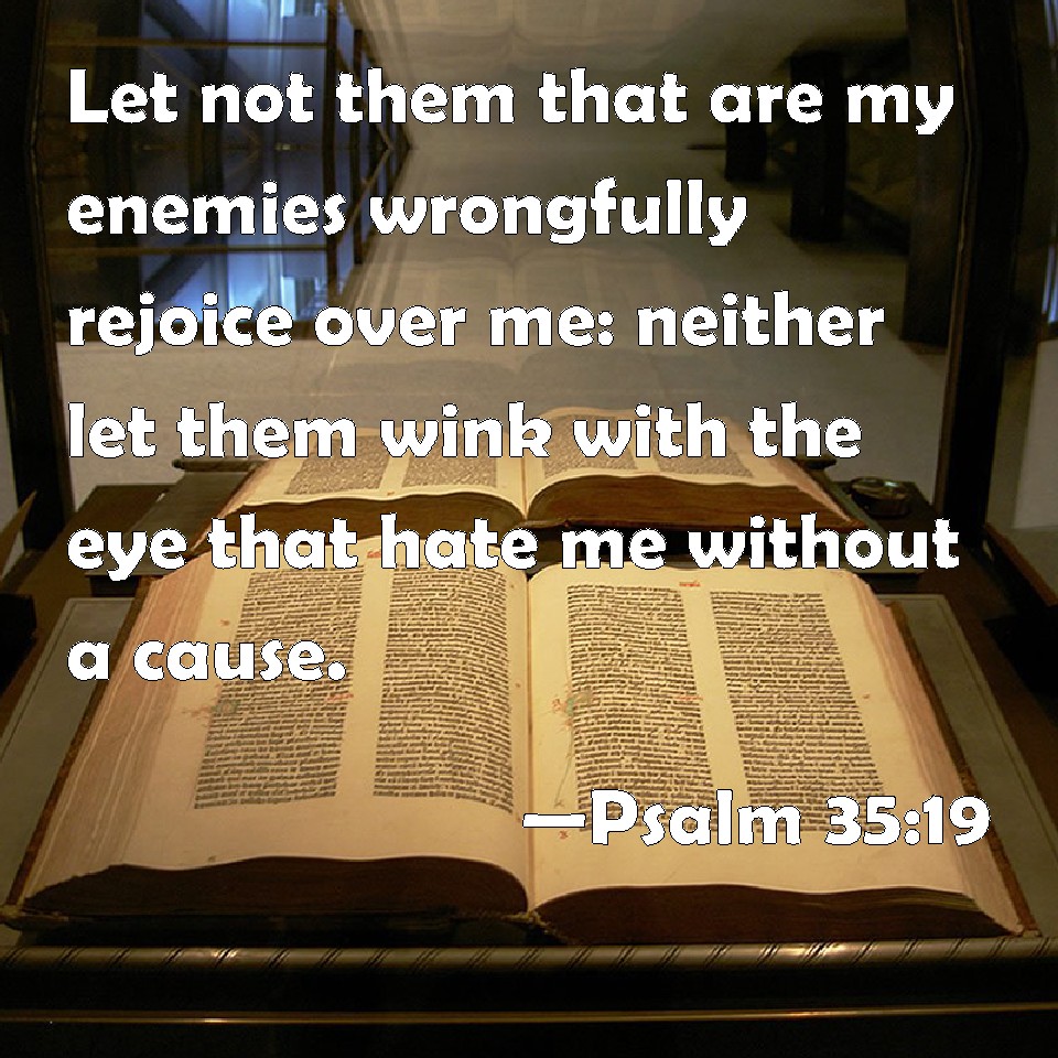 Psalm 35 19 Let Not Them That Are My Enemies Wrongfully Rejoice Over Me 