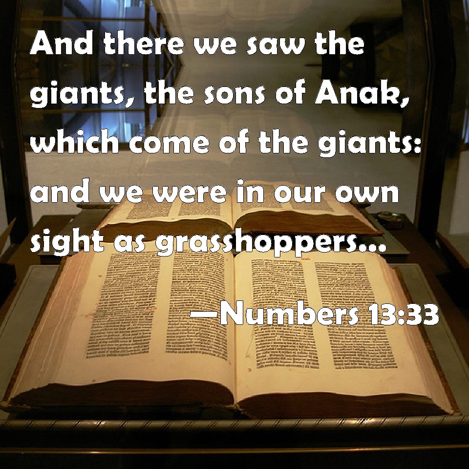 Numbers 13:33 And there we saw the giants, the sons of Anak, which come