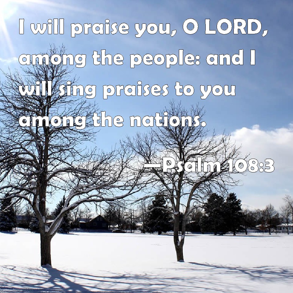 Psalm 108:3 I will praise you, O LORD, among the people: and I will ...