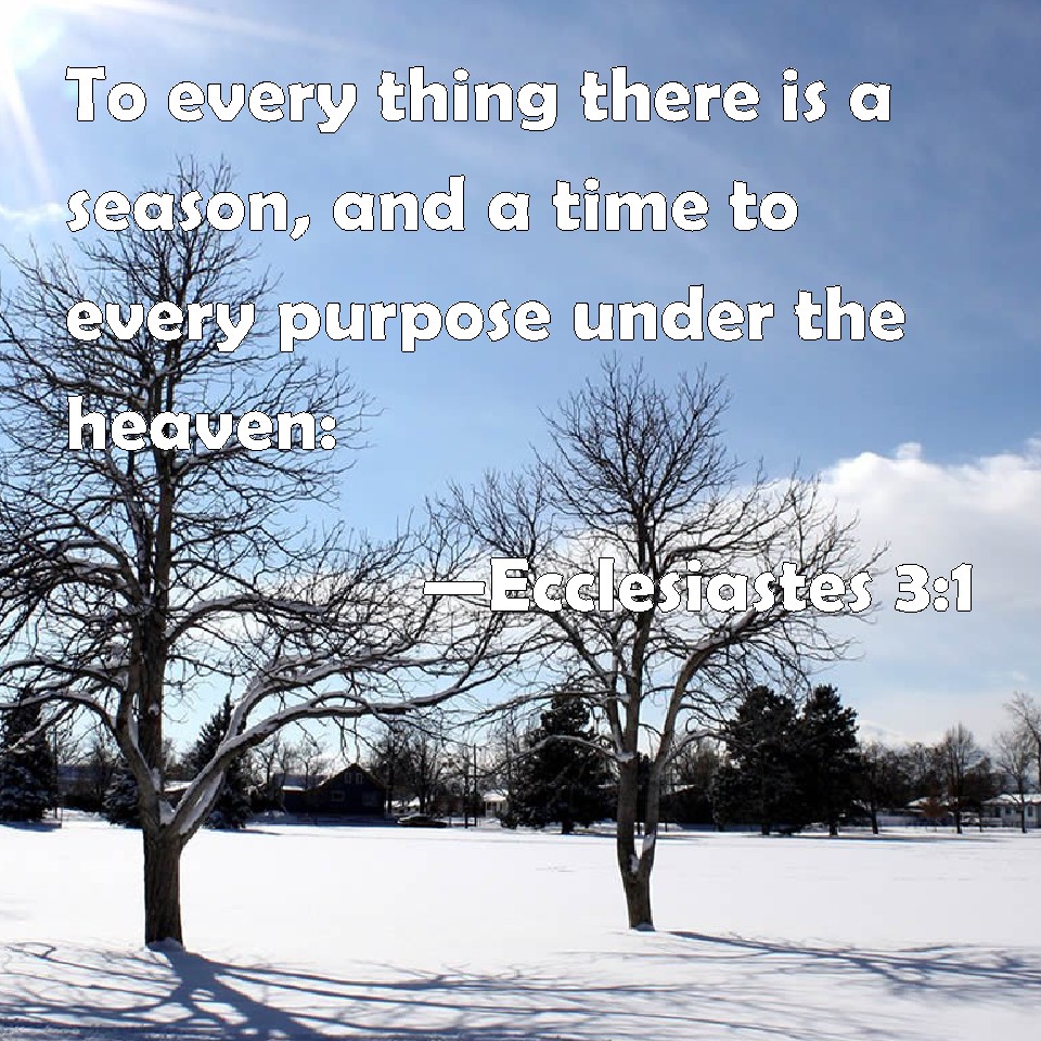 Ecclesiastes 3:1 To Every Thing There Is A Season, And A Time To Every ...