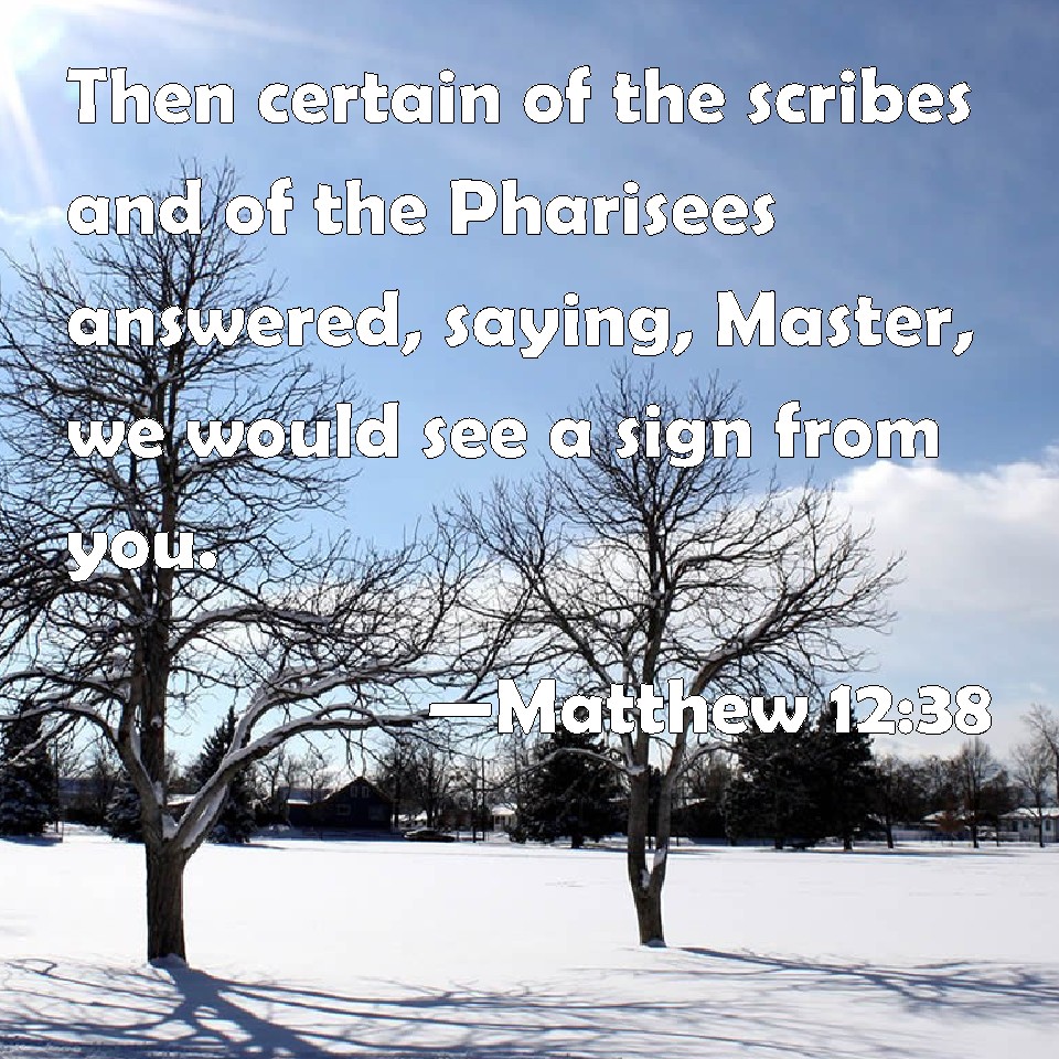 Matthew 1238 Then Certain Of The Scribes And Of The Pharisees Answered