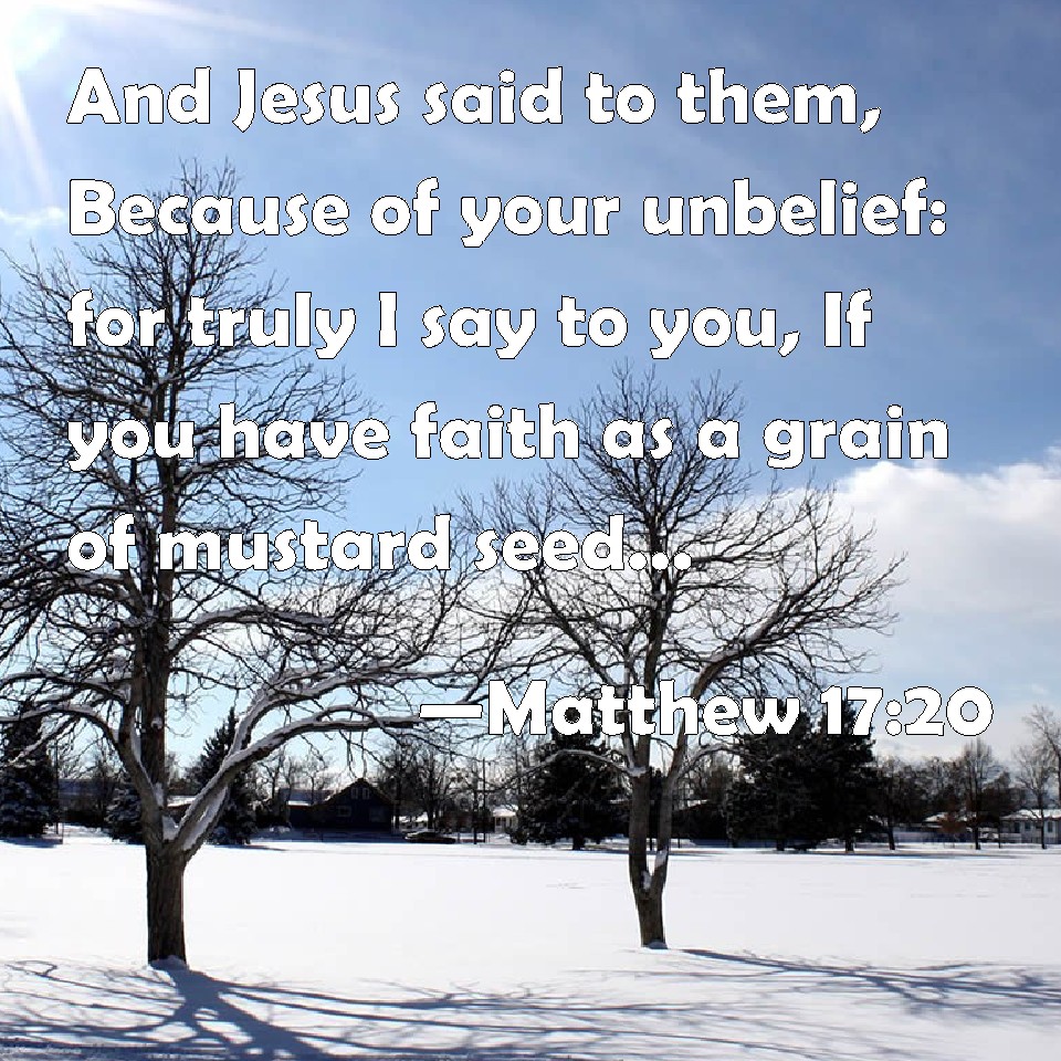 Matthew 17:20 And Jesus Said To Them, Because Of Your Unbelief: For ...