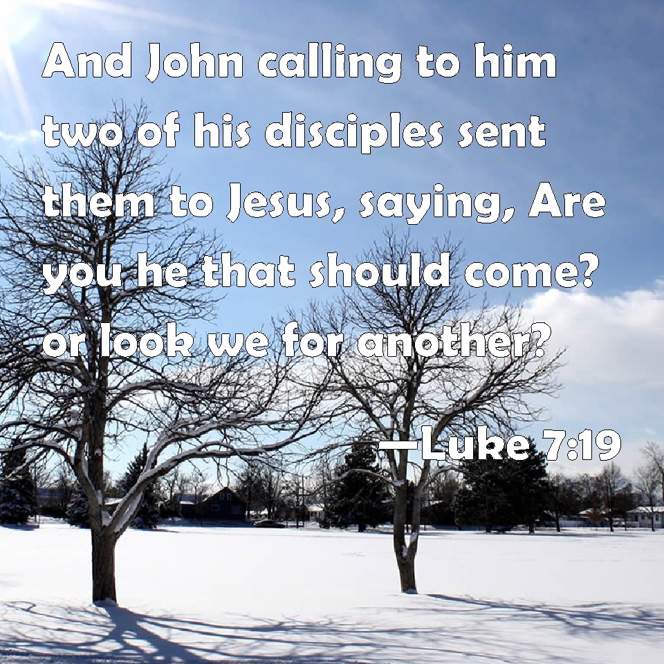 Luke 7:19 And John calling to him two of his disciples sent them to Jesus,  saying, Are you he that should come? or look we for another?