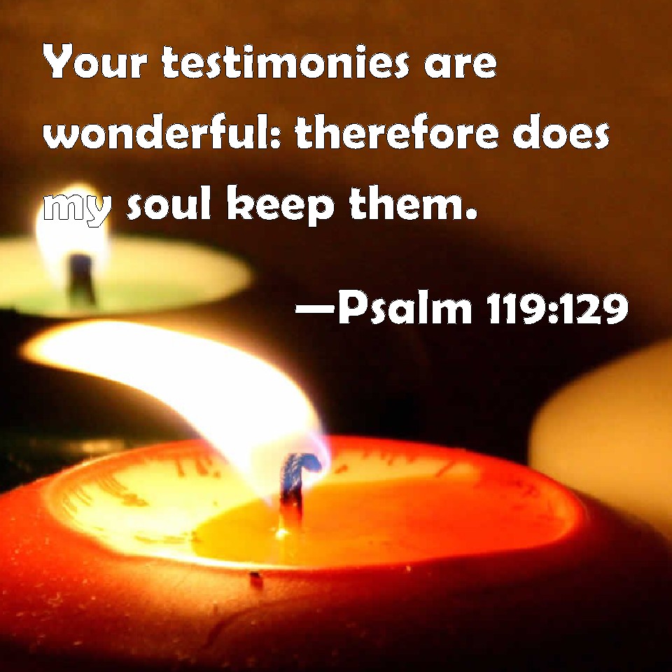 Psalm 119 129 Your Testimonies Are Wonderful Therefore Does My Soul 