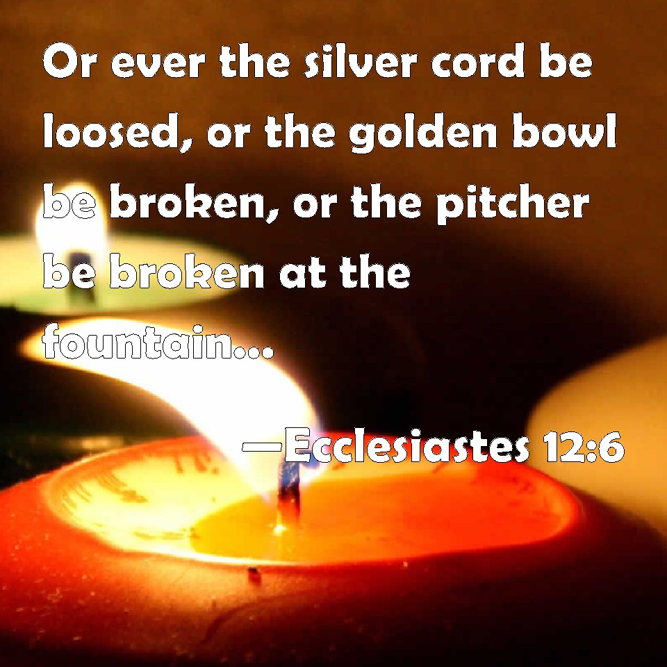 Ecclesiastes 12 6 Or Ever The Silver Cord Be Loosed Or The Golden Bowl 