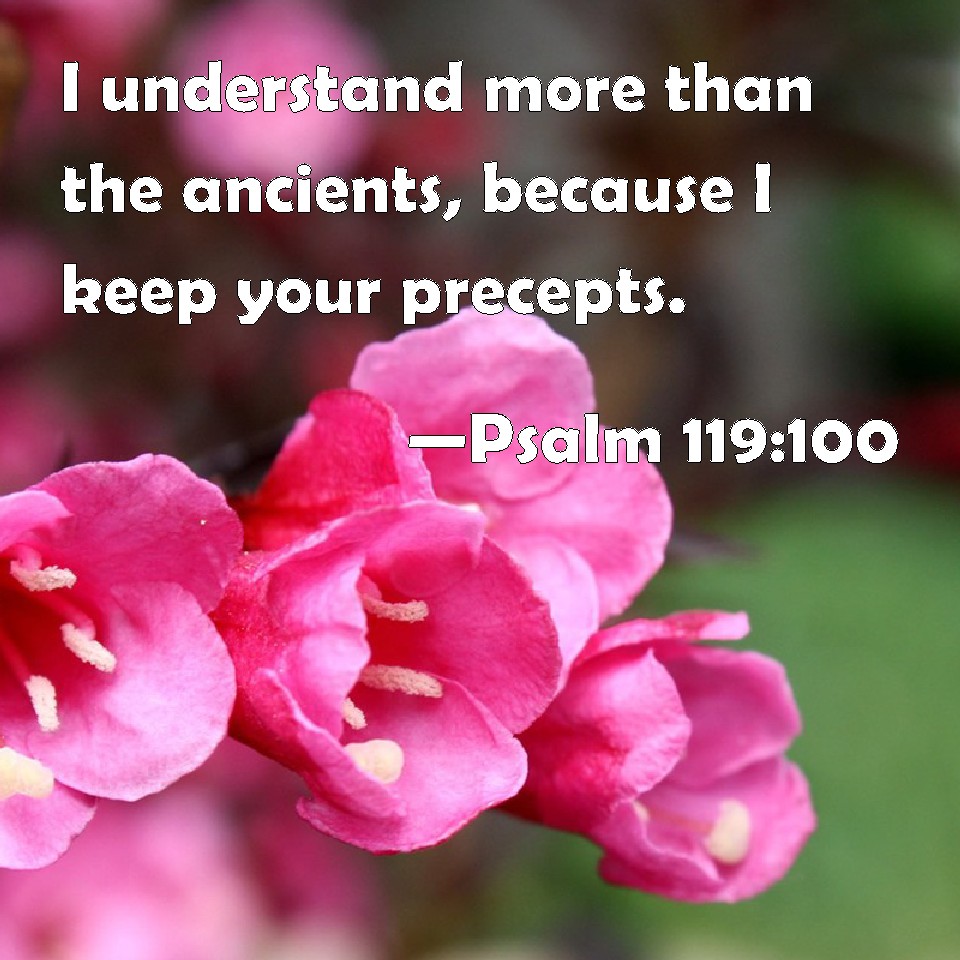 Psalm 119:100 I understand more than the ancients, because I keep your ...