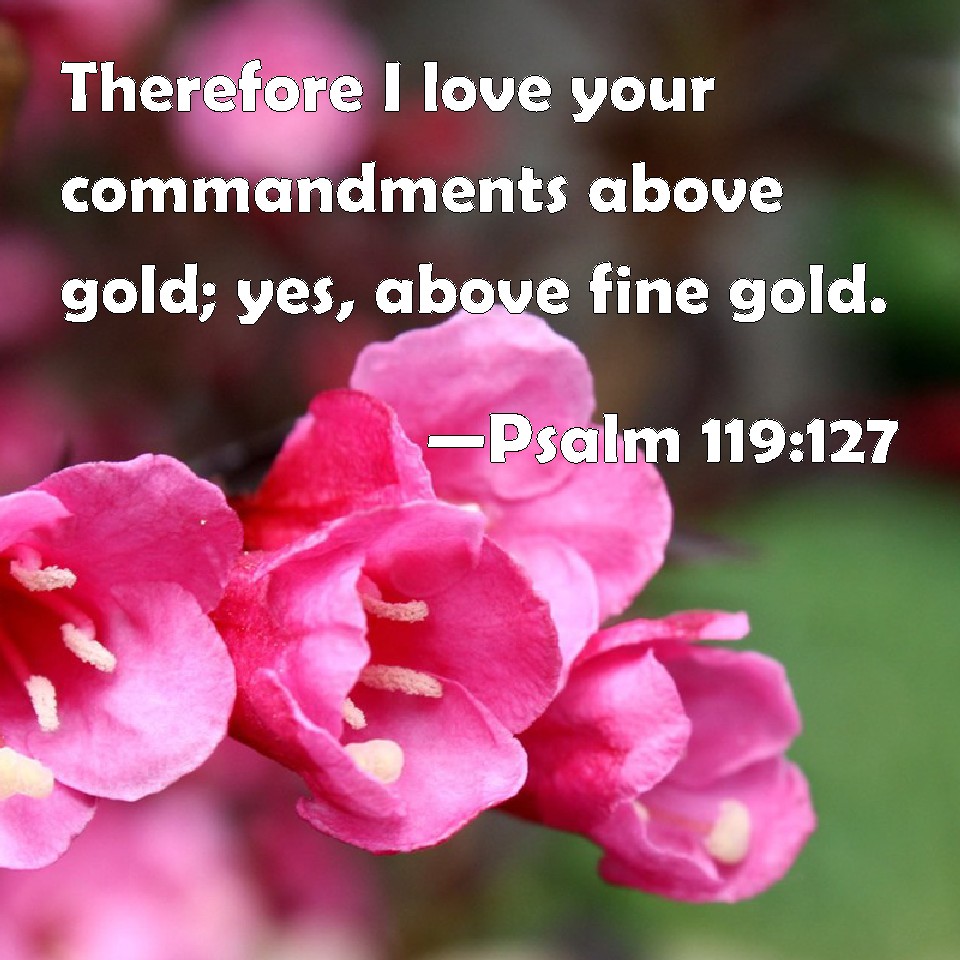 Psalm 119 127 Therefore I Love Your Commandments Above Gold Yes Above 
