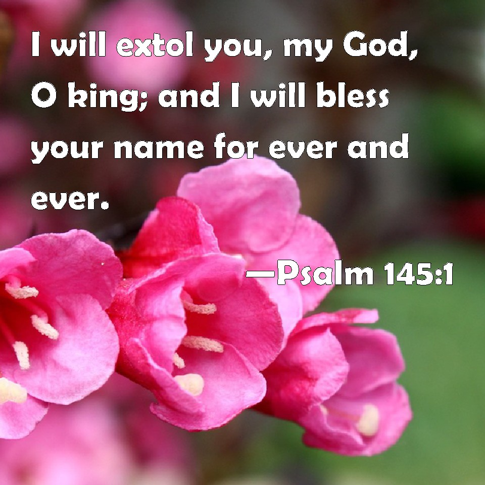 Psalm 145:1 I will extol you, my God, O king; and I will bless your ...