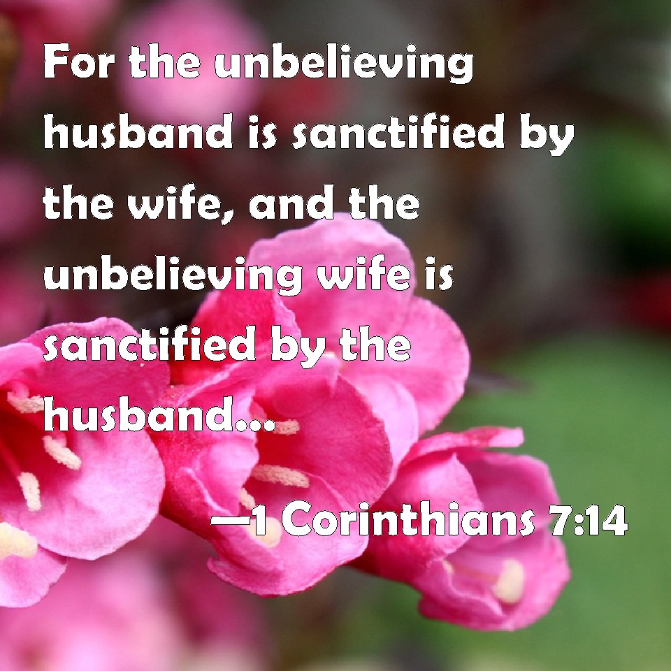 1 Corinthians 7:14 For The Unbelieving Husband Is Sanctified By The ...