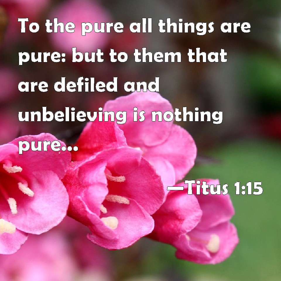 Titus 1:15 To The Pure All Things Are Pure: But To Them That Are ...