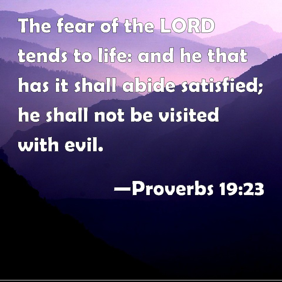 Proverbs 19:23 The fear of the LORD tends to life: and he that has it ...