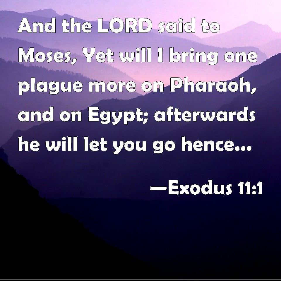 Exodus 11 1 And The Lord Said To Moses Yet Will I Bring One Plague More On Pharaoh And On