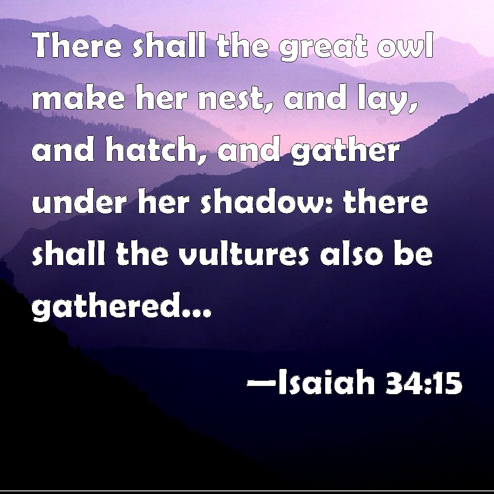 Isaiah 34:15 There shall the great owl make her nest, and lay, and ...