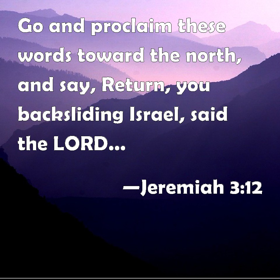 Jeremiah 3:12 Go And Proclaim These Words Toward The North, And Say 