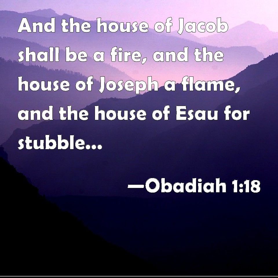 Obadiah 1:18 And the house of Jacob shall be a fire, and the house of ...
