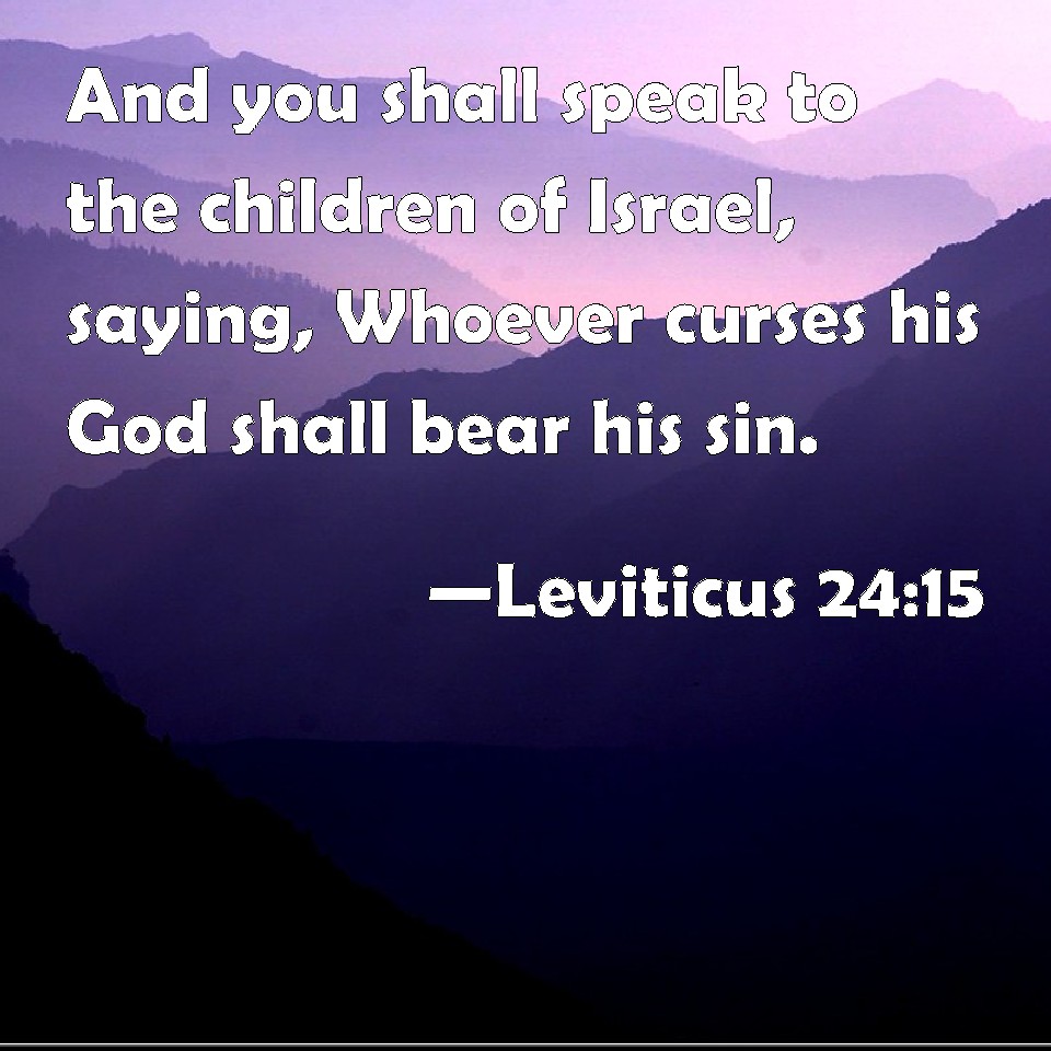 Leviticus 24:15 And you shall speak to the children of Israel, saying ...