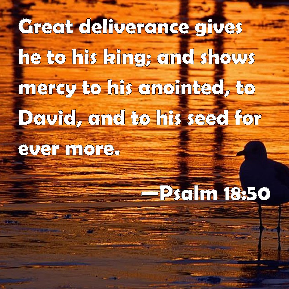 Psalm 18 50 Great Deliverance Gives He To His King And Shows Mercy To 