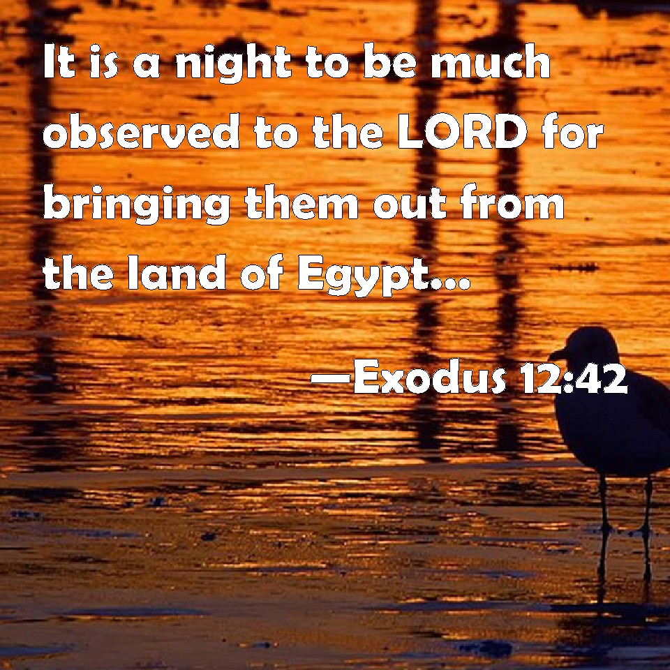 Exodus 1242 It is a night to be much observed to the LORD for bringing