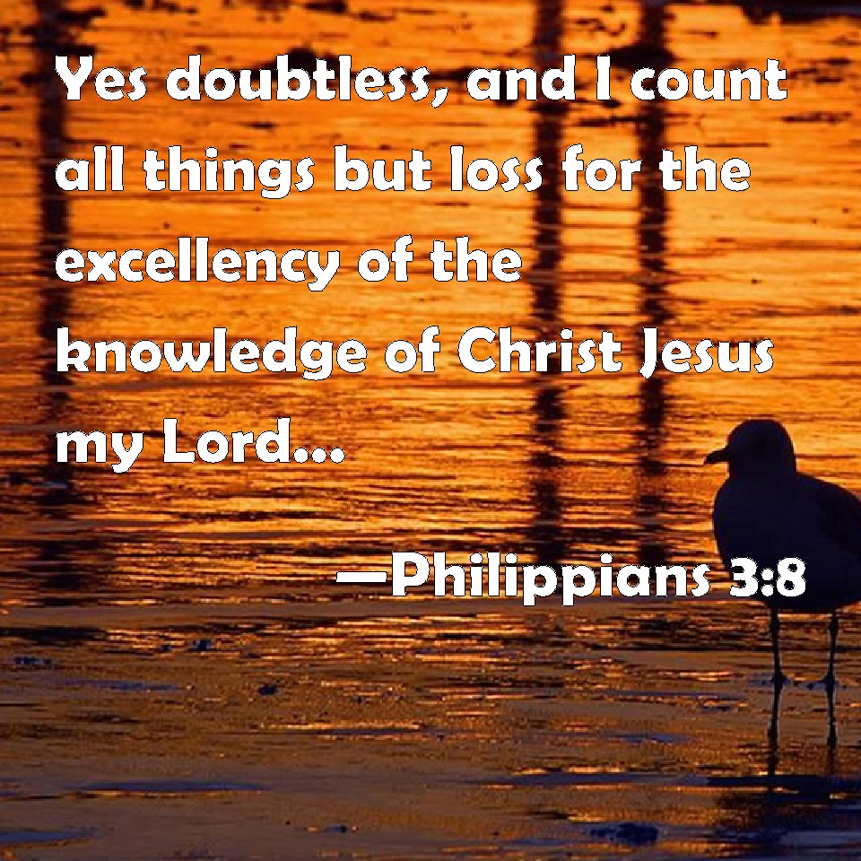 Philippians 3:8 Yes doubtless, and I count all things but loss for the ...