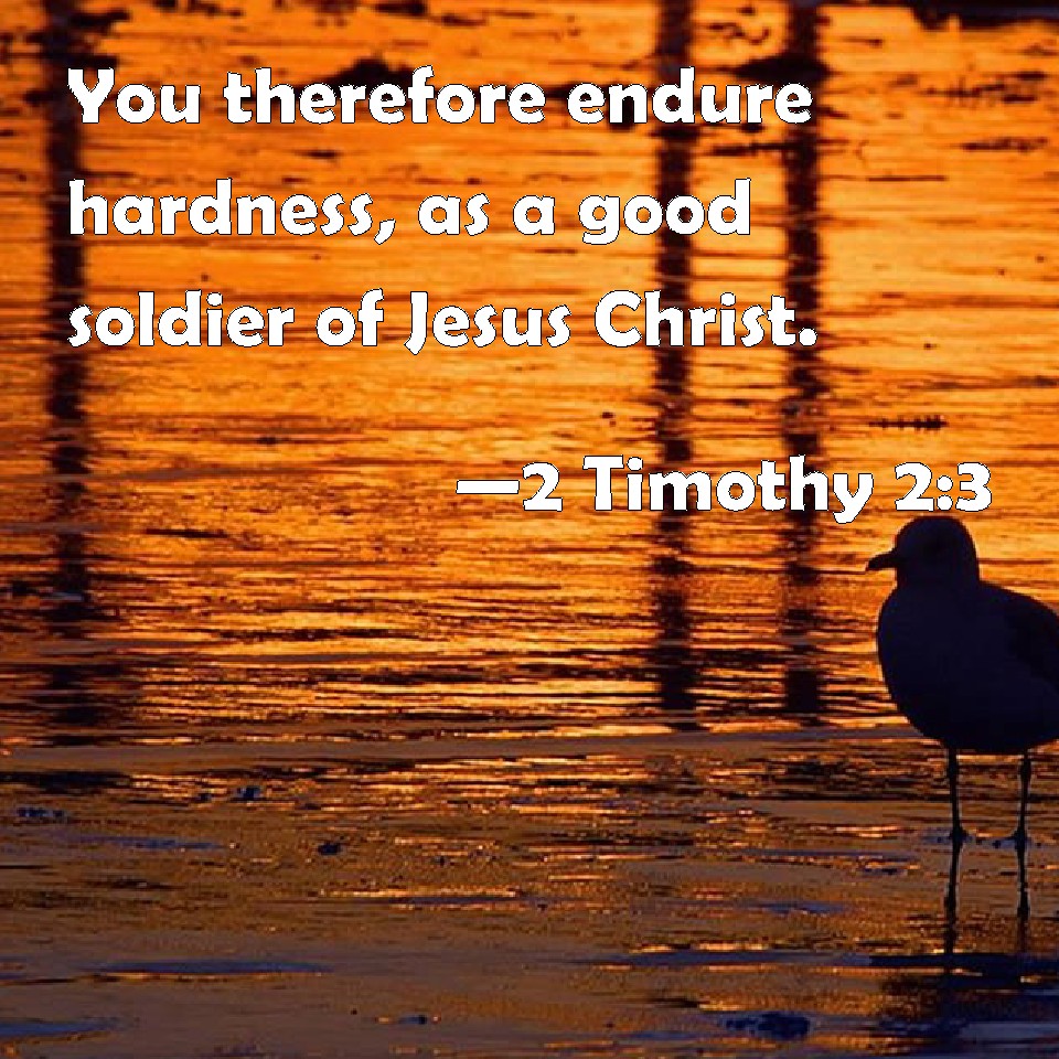 2 Timothy 2:3 You Therefore Endure Hardness, As A Good Soldier Of Jesus ...