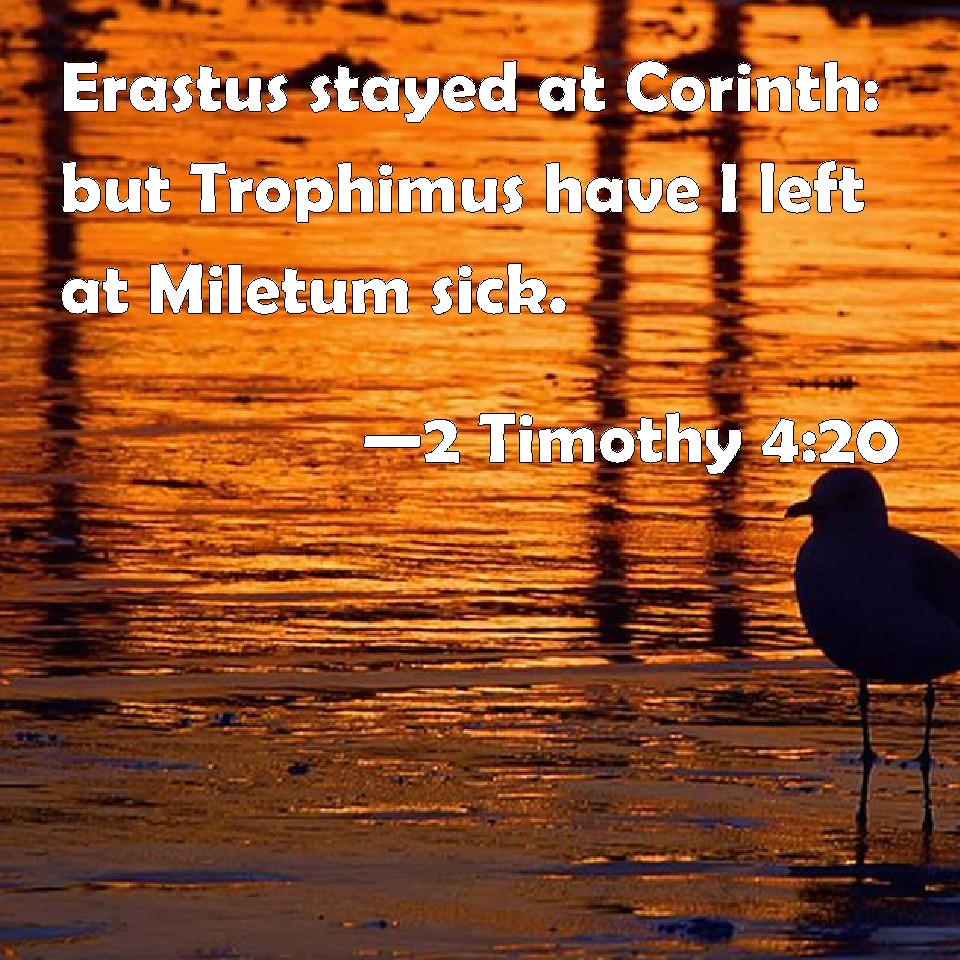 2 Timothy 4:20 Erastus stayed at Corinth: but Trophimus have I left at ...