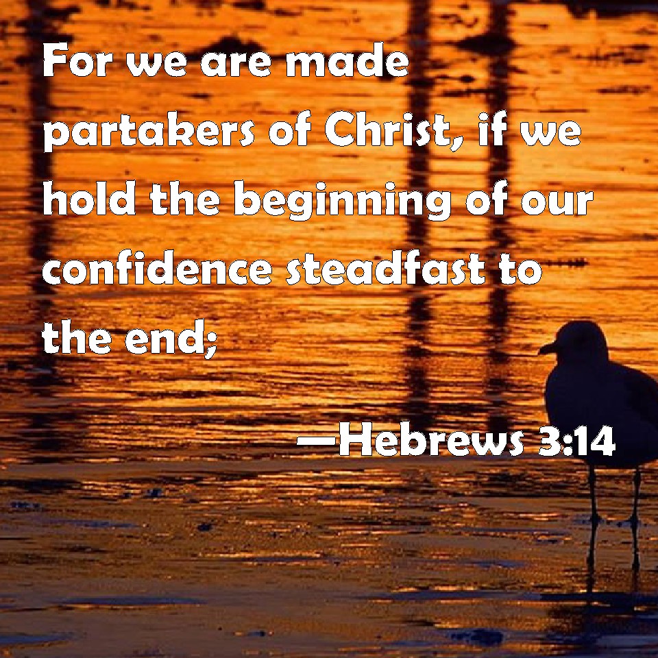 Hebrews 3:14 For we are made partakers of Christ, if we hold the ...