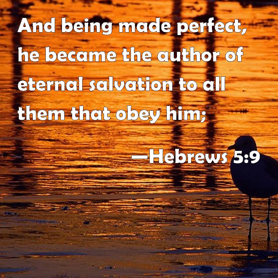 Hebrews 5:9 And being made perfect, he became the author of eternal ...