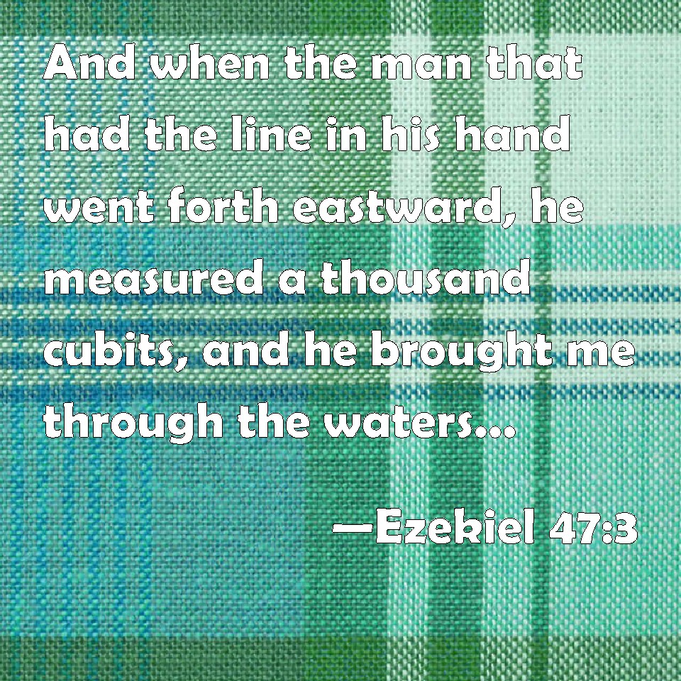 Ezekiel 47:3 And when the man that had the line in his hand went forth ...