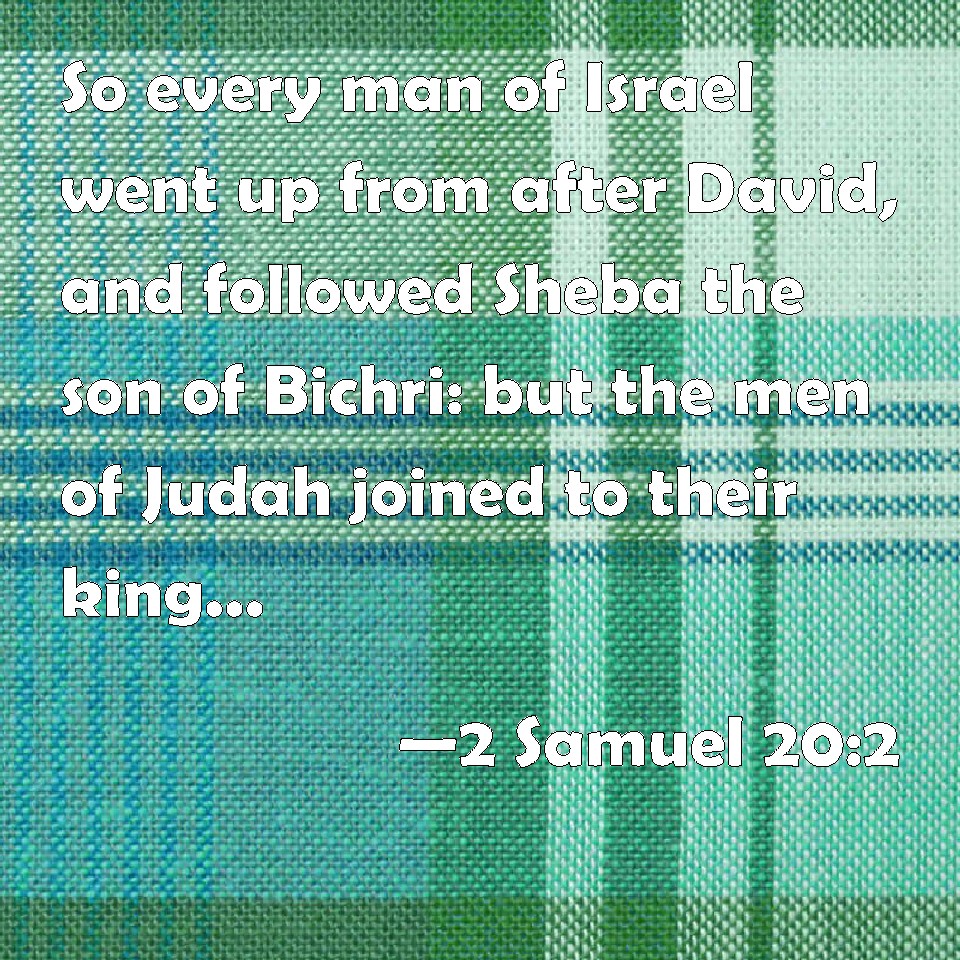 2 Samuel 20:2 So every man of Israel went up from after David, and ...