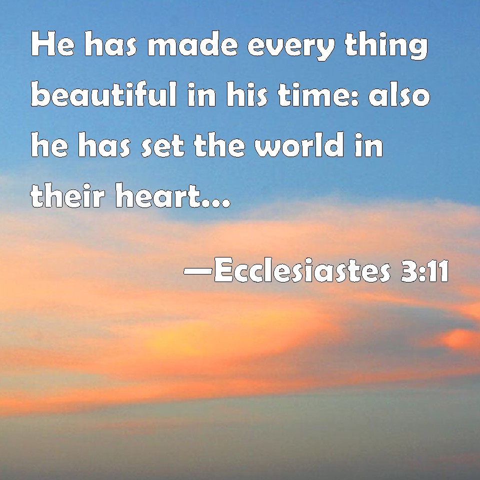 Ecclesiastes 3:11 He Has Made Every Thing Beautiful In His Time: Also ...