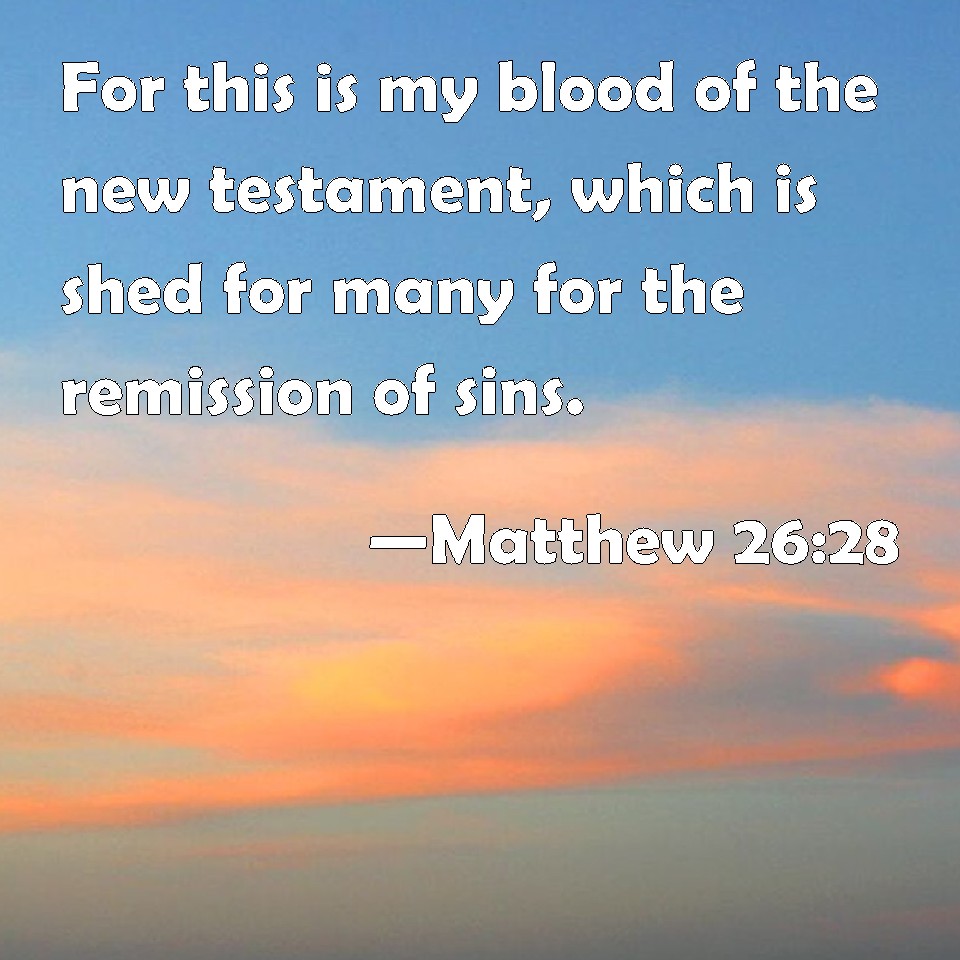Matthew 26 28 For This Is My Blood Of The New Testament Which Is Shed 