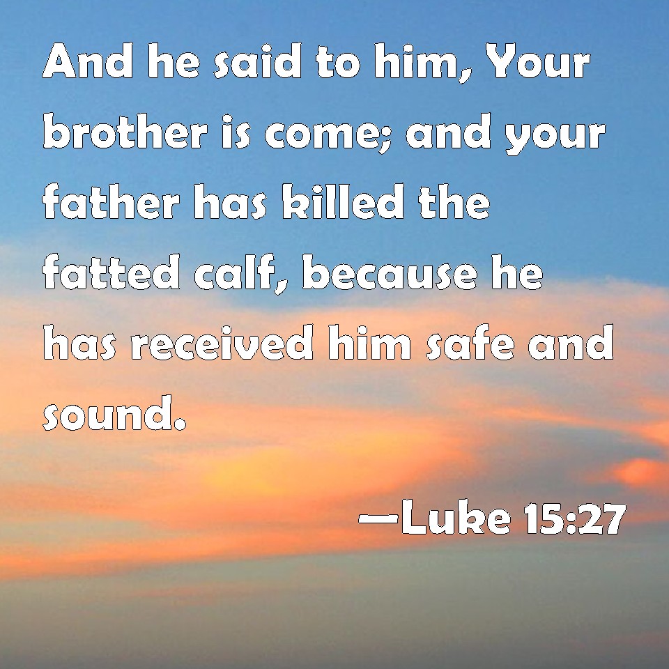 Luke 15:27 And he said to him, Your brother is come; and your father ...