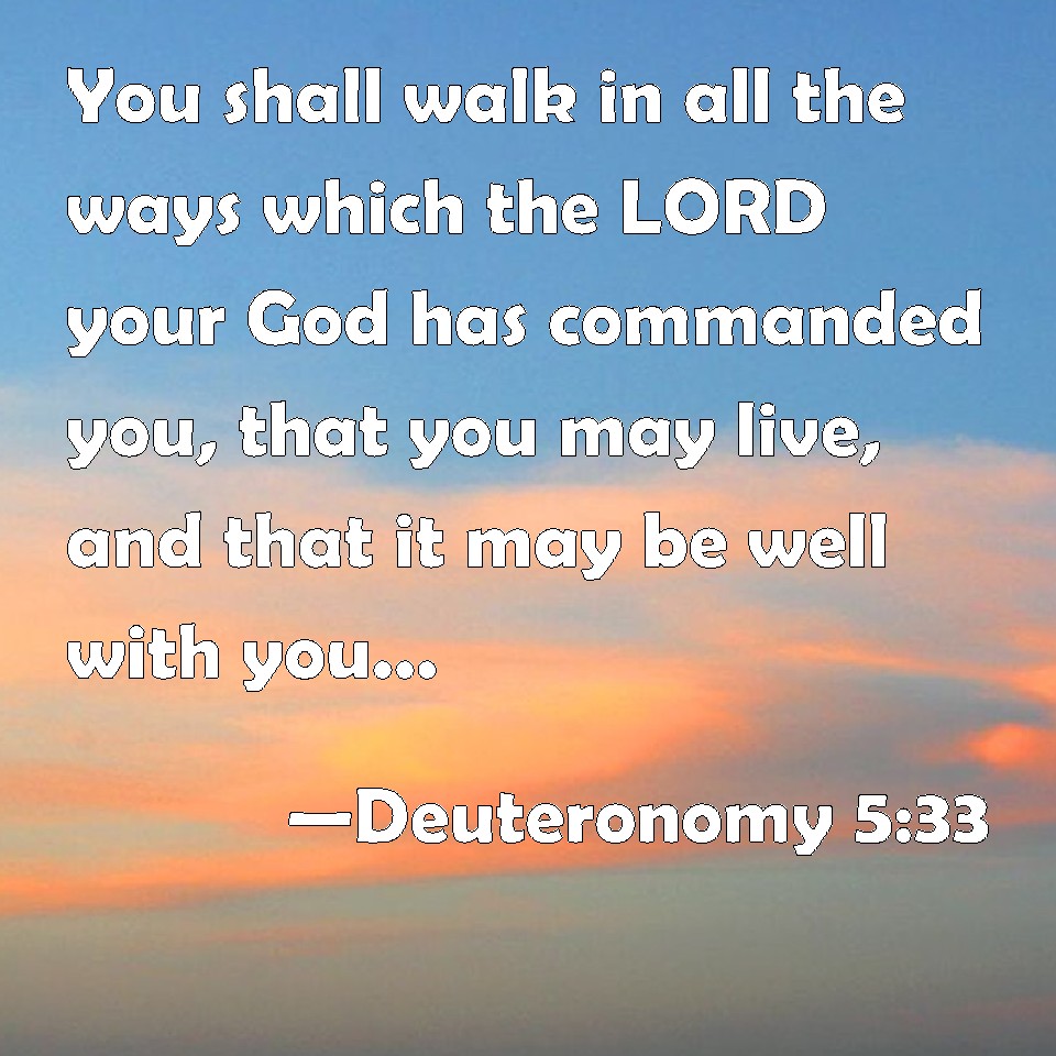 Deuteronomy 5:33 You shall walk in all the ways which the LORD your God ...