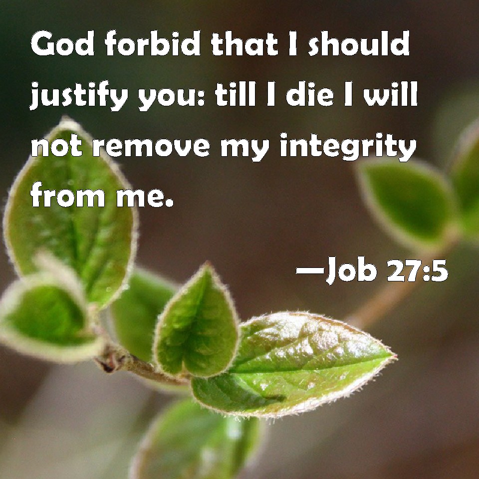 Job 27:5 God forbid that I should justify you: till I die I will not ...