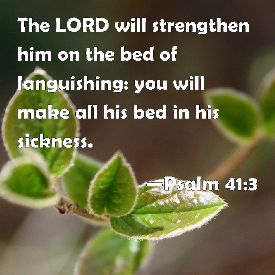 Psalm 41 3 The LORD Will Strengthen Him On The Bed Of Languishing You 