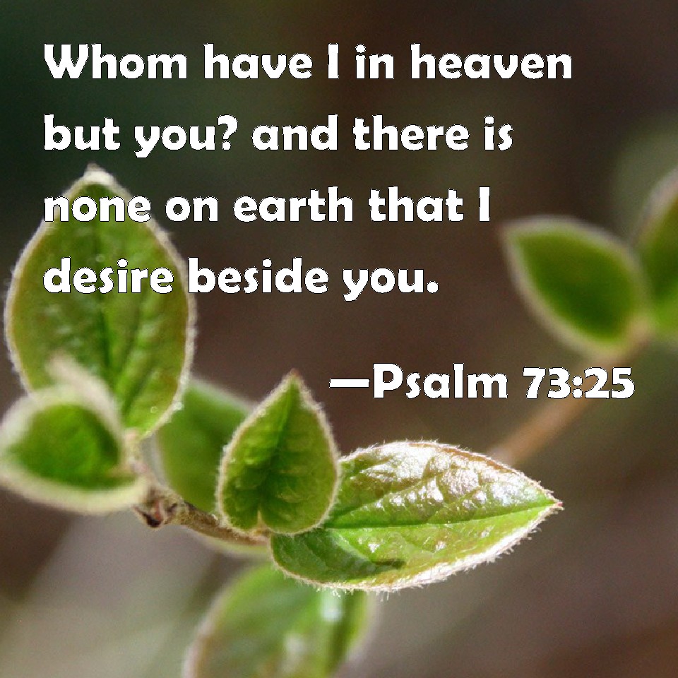 Psalm 73 25 Whom Have I In Heaven But You And There Is None On Earth 
