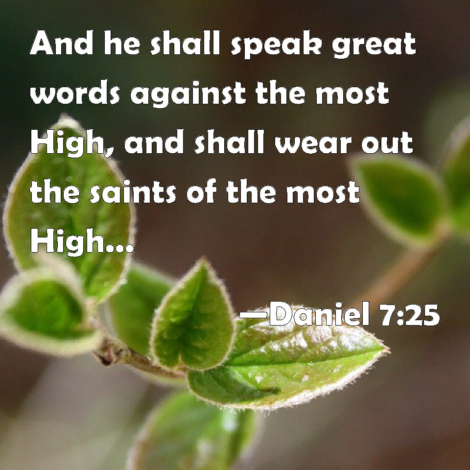  Daniel 7 25  And he shall speak great words against the 