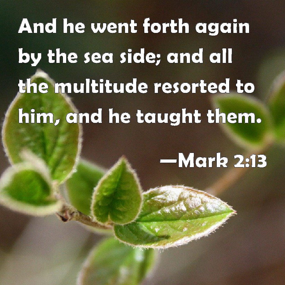 Mark 2:13 And he went forth again by the sea side; and all the ...