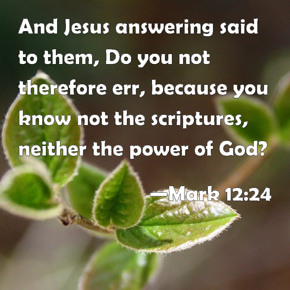 mark-12-24-and-jesus-answering-said-to-them-do-you-not-therefore-err-because-you-know-not-the