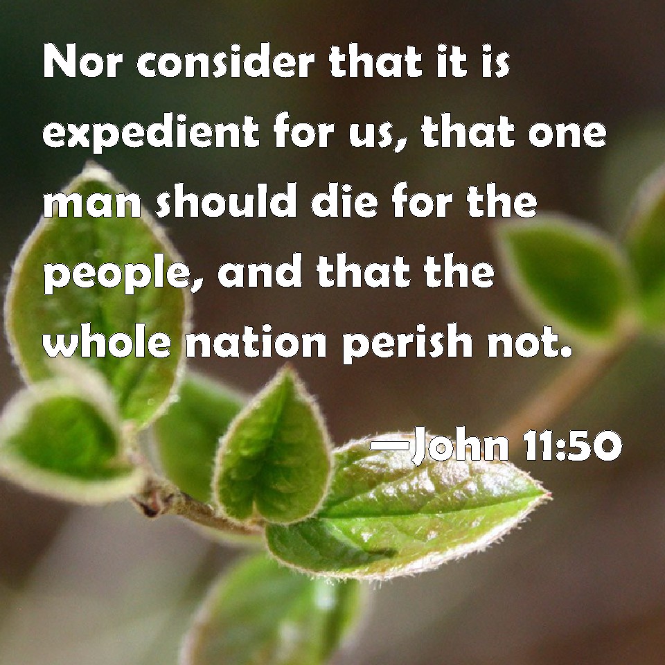 John 11:50 Nor Consider That It Is Expedient For Us, That One Man ...