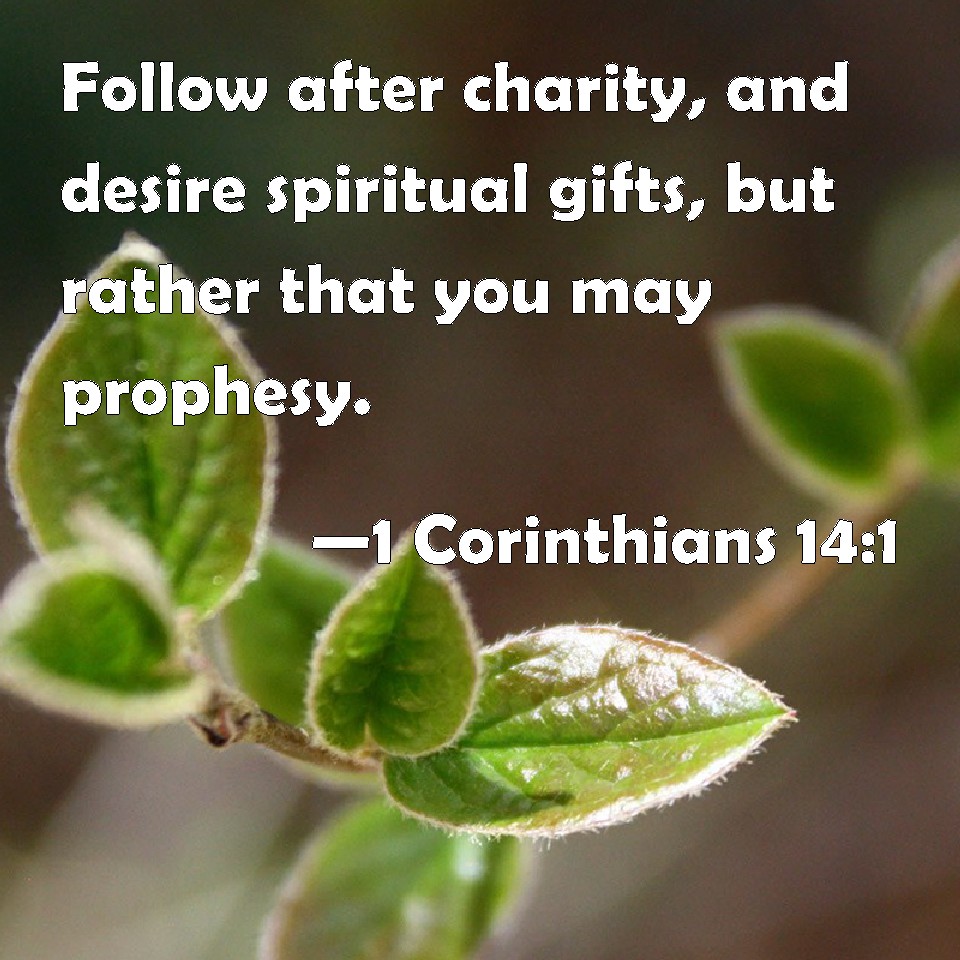 1 Corinthians 14:1 Follow after charity, and desire spiritual gifts