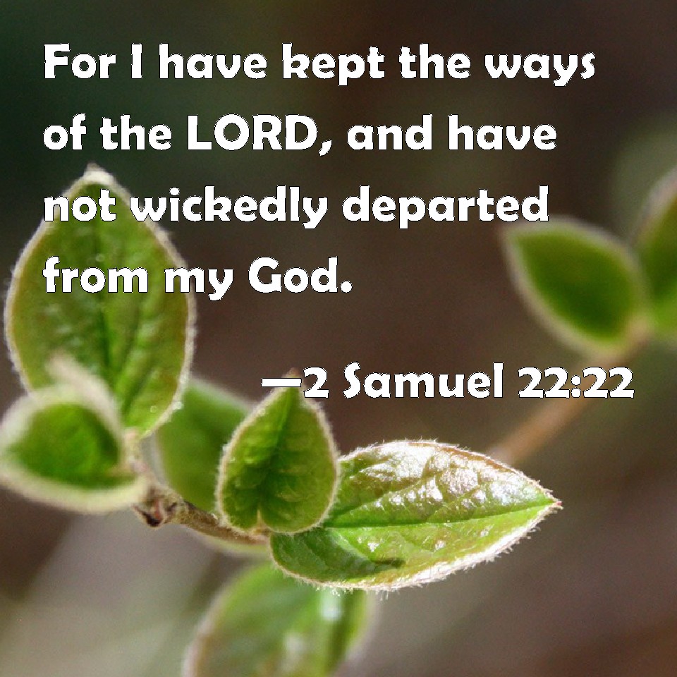 2 Samuel 22:22 For I Have Kept The Ways Of The LORD, And Have Not ...