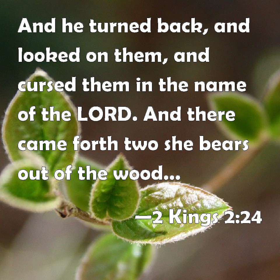 2 Kings 2:24 And he turned back, and looked on them, and cursed them in