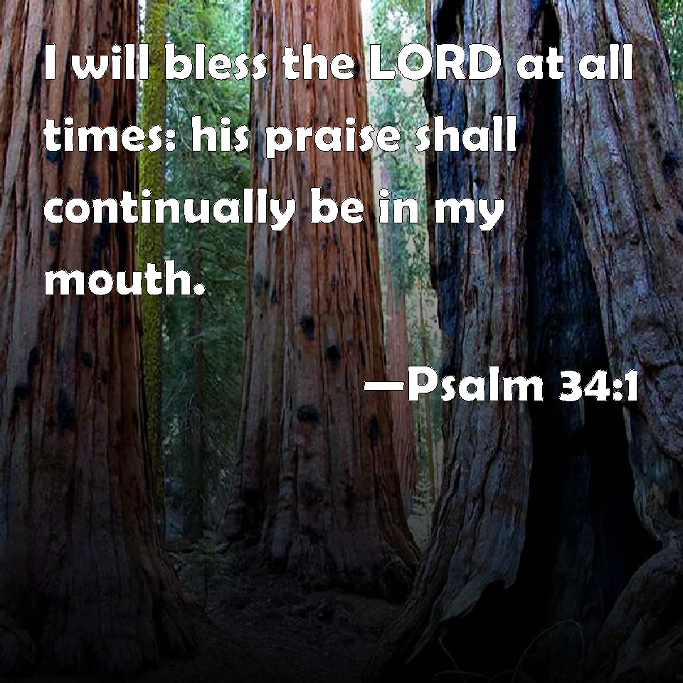 Psalm 34:1 I Will Bless The LORD At All Times: His Praise Shall ...