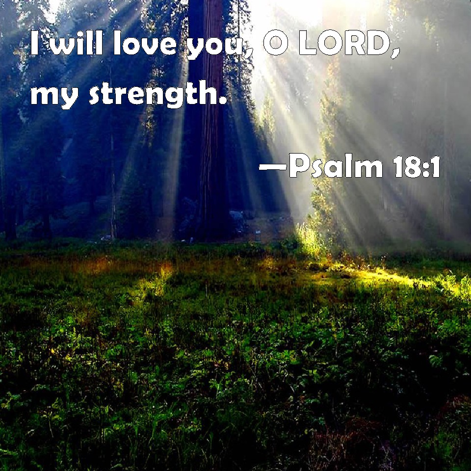 Psalm 18:1 I will love you, O LORD, my strength.