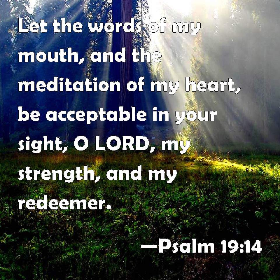 Psalm 19:14 Let the words of my mouth, and the meditation of my heart ...