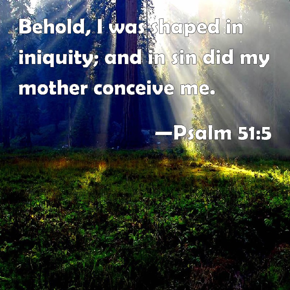 Psalm 51 5 Behold I Was Shaped In Iniquity And In Sin Did My Mother 