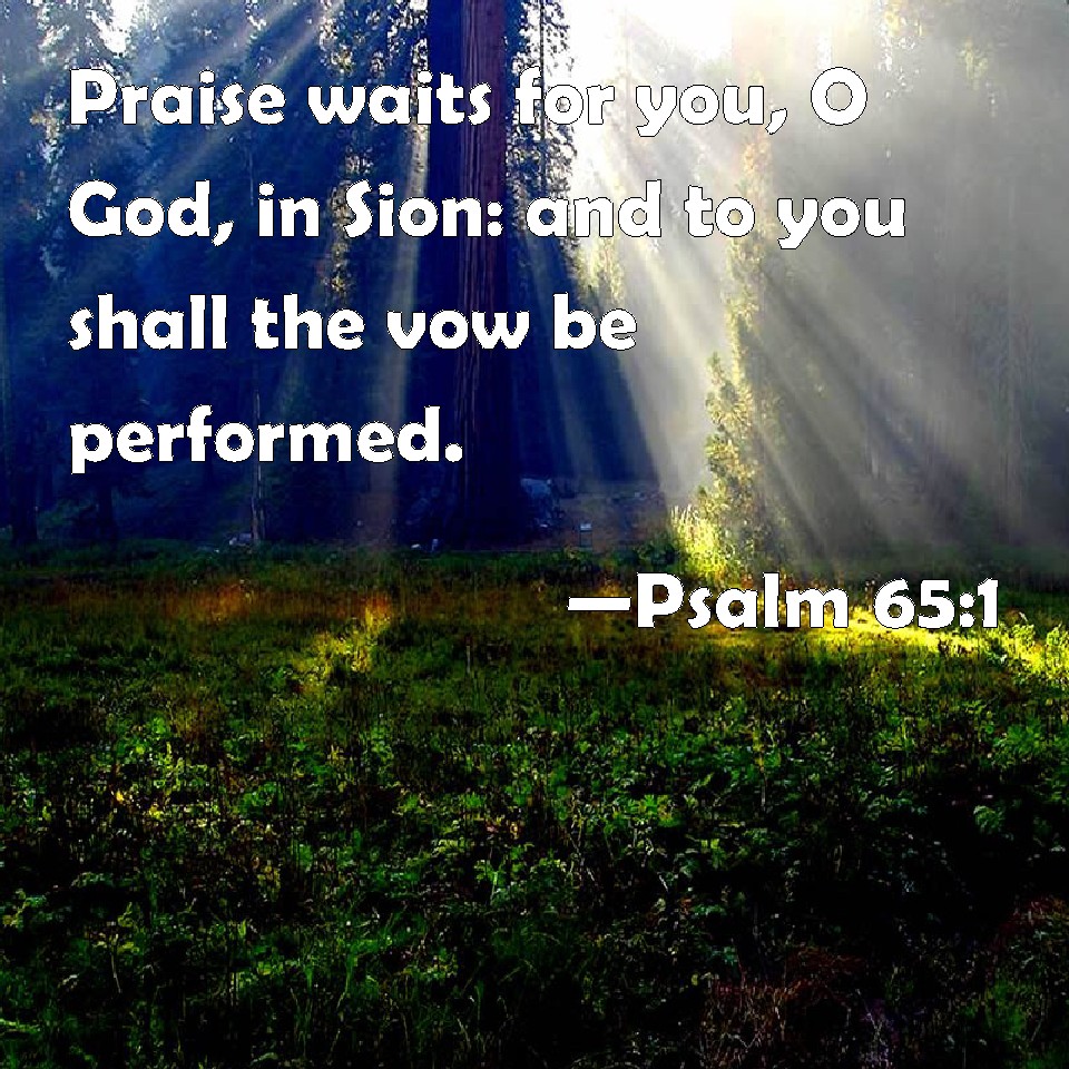 Psalm 65:1 Praise waits for you, O God, in Sion: and to you shall the ...